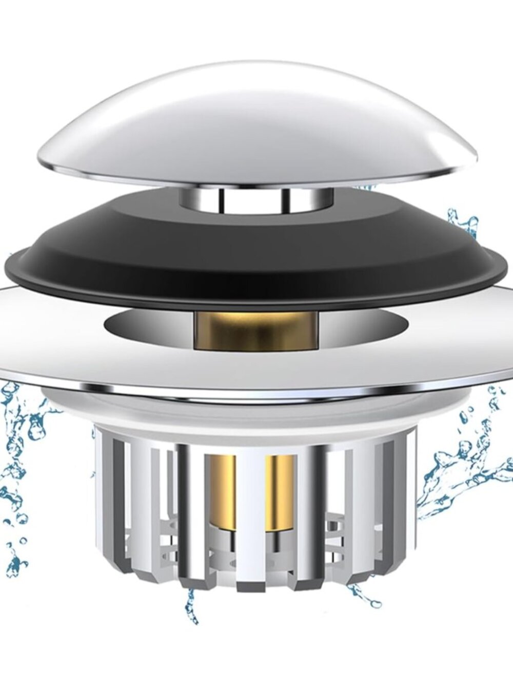 Universal 3 in 1 Bathtub Drain Stopper Bathtub Drain Hair Catcher, Pop-up Tub St